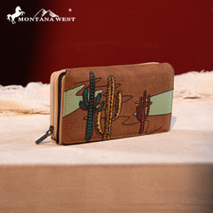 MW1309-W010 Montana West Embroidered Collection Long Wallet