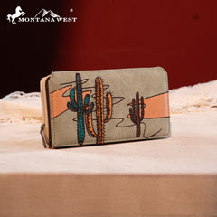 MW1309-W010 Montana West Embroidered Collection Long Wallet