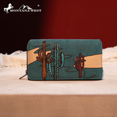 MW1309-W010 Montana West Embroidered Collection Long Wallet