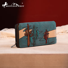 MW1309-W010 Montana West Embroidered Collection Long Wallet