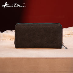 MW1309-W010 Montana West Embroidered Collection Long Wallet