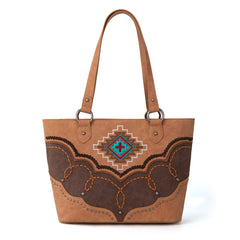 MW1310G-8317W  Montana West Embroidered Aztec Collection Concealed Carry Tote-Set