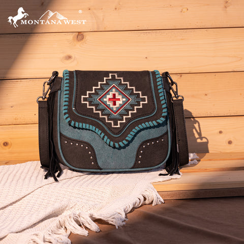 MW1310-8360  Montana West Embroidered Azte Collection Crossbody