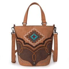 MW1310-8369  Montana West Embroidered Azte Collection Bucket Tote/Crossbody