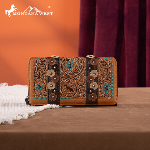 MW1313-W010 Montana West Embroidered  Collection Wallet