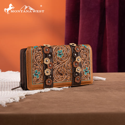 MW1313-W010 Montana West Embroidered  Collection Wallet