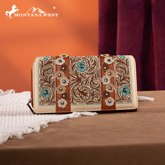 MW1313-W010 Montana West Embroidered  Collection Wallet