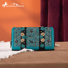 MW1313-W010 Montana West Embroidered  Collection Wallet