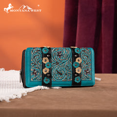 MW1313-W010 Montana West Embroidered  Collection Wallet