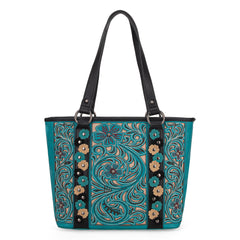 MW1313G-8317 Montana West Embroidered Concealed Carry Tote