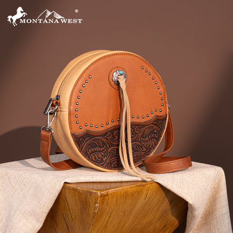 MW1314-118 Montana West Tooled Collection Circle Bag/Crossbody