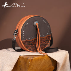 MW1314-118 Montana West Tooled Collection Circle Bag/Crossbody