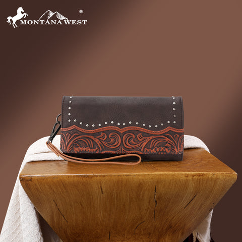 MW1314-W002 Montana West Tooled Collection Wallet