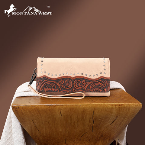 MW1314-W002 Montana West Tooled Collection Wallet