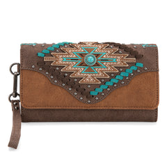 MW1315-W018 Montana West Aztec Collection Wallet - Coffee