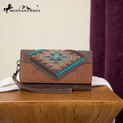 MW1315-W018 Montana West Aztec Collection Wallet - Coffee