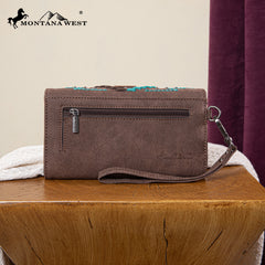 MW1315-W018 Montana West Aztec Collection Wallet - Coffee