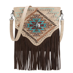 MW1315G-9360  Montana West Embroidered Aztec Collection Concealed Carry Crossbody - Tan