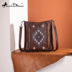 MW1317-8360  Montana West Embroidered Aztec Crossbody