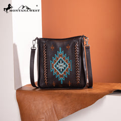 MW1317-8360  Montana West Embroidered Aztec Crossbody