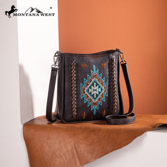 MW1317-8360  Montana West Embroidered Aztec Crossbody