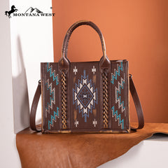 MW1317G-8899   Montana West Embroidered Aztec Tote/Crossbody