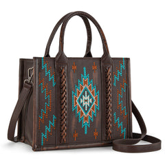 MW1317G-8899   Montana West Embroidered Aztec Tote/Crossbody