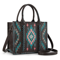 MW1317G-8899   Montana West Embroidered Aztec Tote/Crossbody