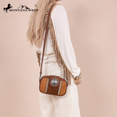 MW1322-8365 Montana West Tooled Concho Collection Crossbody