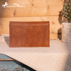 MW1322-W048  Montana West Tooled Floral Bi-Fold Wallet