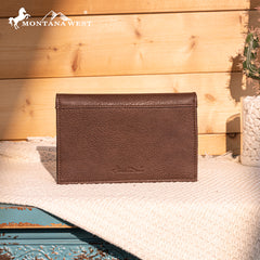 MW1322-W048  Montana West Tooled Floral Bi-Fold Wallet