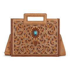 MW1326-8122  Montana West Cut-Out Embroidered  Collection Tote/Crossbody