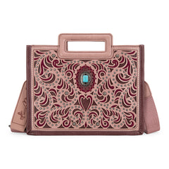 MW1326-8122  Montana West Cut-Out Embroidered  Collection Tote/Crossbody