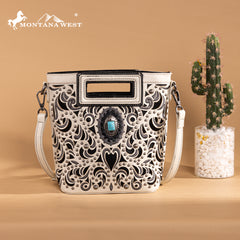 MW1326-8360   Montana West Cut-Out Embroidered  Collection Crossbody