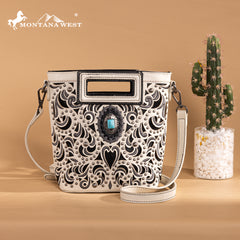 MW1326-8360   Montana West Cut-Out Embroidered  Collection Crossbody