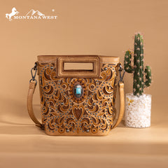 MW1326-8360   Montana West Cut-Out Embroidered  Collection Crossbody