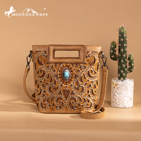 MW1326-8360   Montana West Cut-Out Embroidered  Collection Crossbody