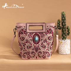 MW1326-8360   Montana West Cut-Out Embroidered  Collection Crossbody