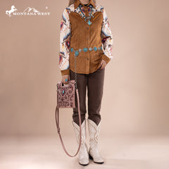 MW1326-8360   Montana West Cut-Out Embroidered  Collection Crossbody