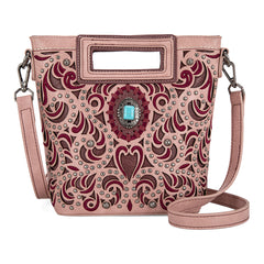 MW1326-8360   Montana West Cut-Out Embroidered  Collection Crossbody