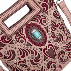 MW1326-8360   Montana West Cut-Out Embroidered  Collection Crossbody