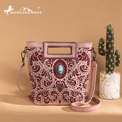 MW1326-8360   Montana West Cut-Out Embroidered  Collection Crossbody