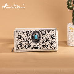 MW1326-W010 Montana West Cut-Out Embroidered  Collection Wallet