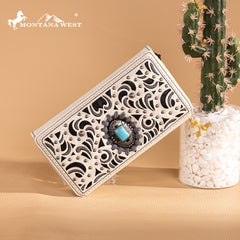 MW1326-W010 Montana West Cut-Out Embroidered  Collection Wallet