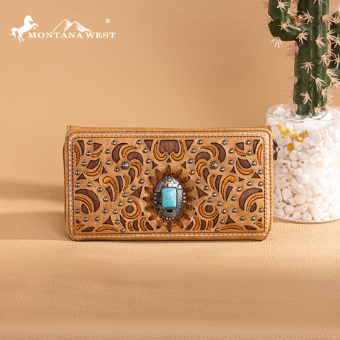 MW1326-W010 Montana West Cut-Out Embroidered  Collection Wallet