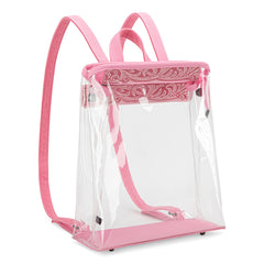 MW906-9110 Montana West Western Clear Backpack- Pink