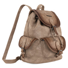 MWC-043A   Montana West Stone Wash Backpack -Khaki