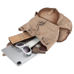 MWC-043A   Montana West Stone Wash Backpack -Khaki