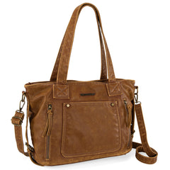 MWC-224 Montana West Stone Wash Carry-All  Tote /Crossbody - Brown