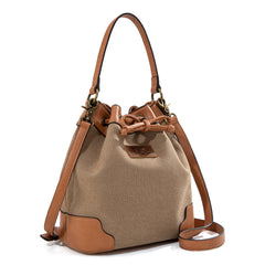 LEE53-003  LEE  Waxed Canvas Drawstring Hobo Bag/Crossbody